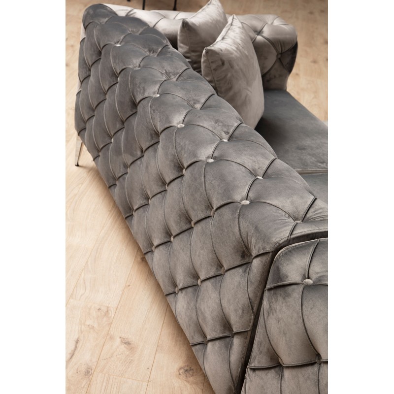 Γωνιακός Καναπές Como Δεξιά Γωνία - Χρώμα Ανθρακί - 310x270x70εκ