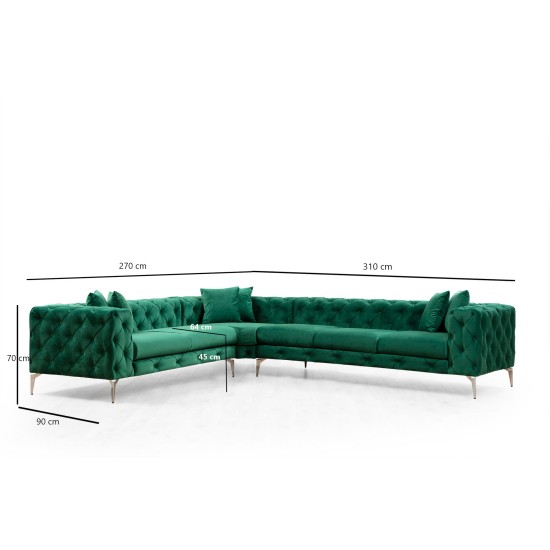 Corner Sofa Como Left - Green Green Corner Sofa Como Left - Green Green