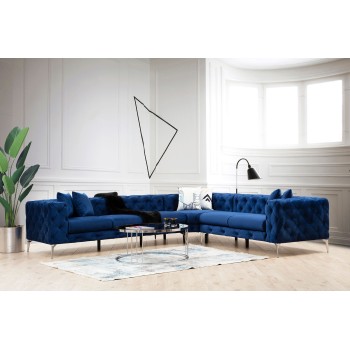 Γωνιακός Καναπές Como Δεξιά Γωνία - Χρώμα Μπλε - 310x270x70εκ 