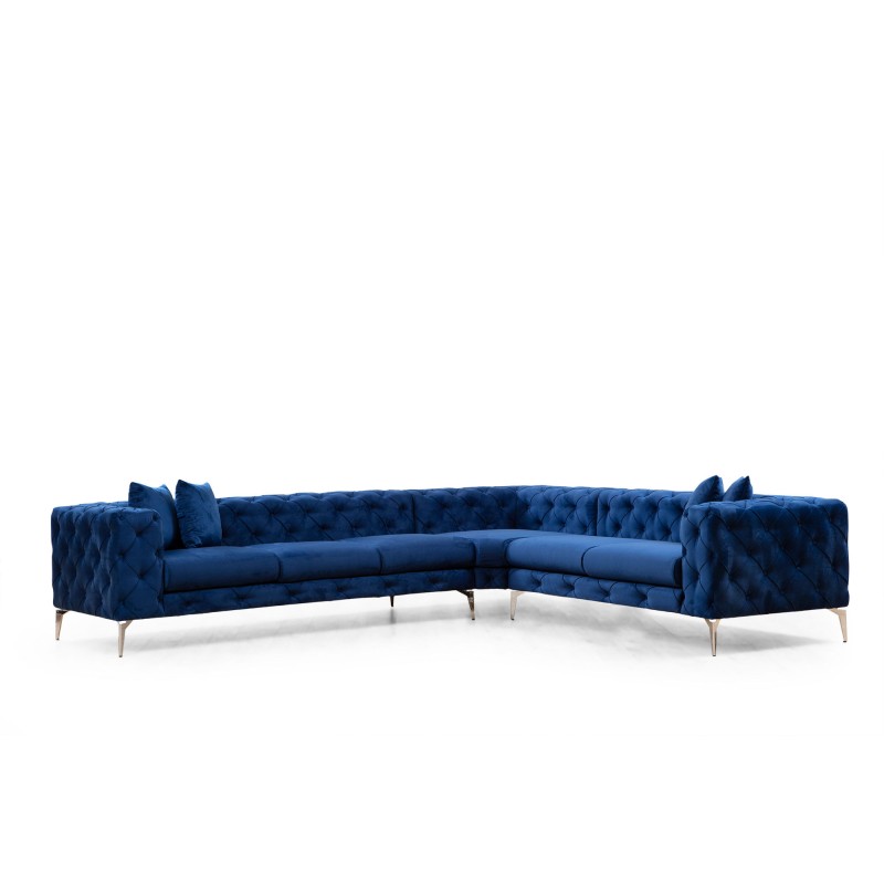 Γωνιακός Καναπές Como Δεξιά Γωνία - Χρώμα Μπλε - 310x270x70εκ