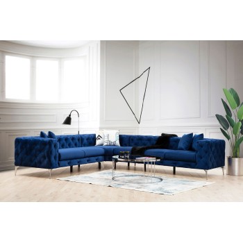 Corner Sofa Como Left - Navy Blue Navy Blue