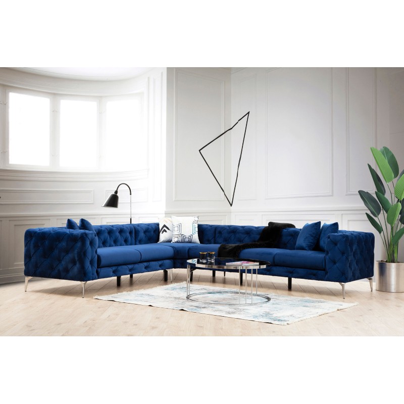 Corner Sofa Como Left - Navy Blue Navy Blue
