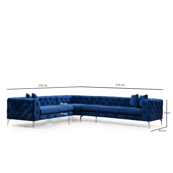 Corner Sofa Como Left - Navy Blue Navy Blue