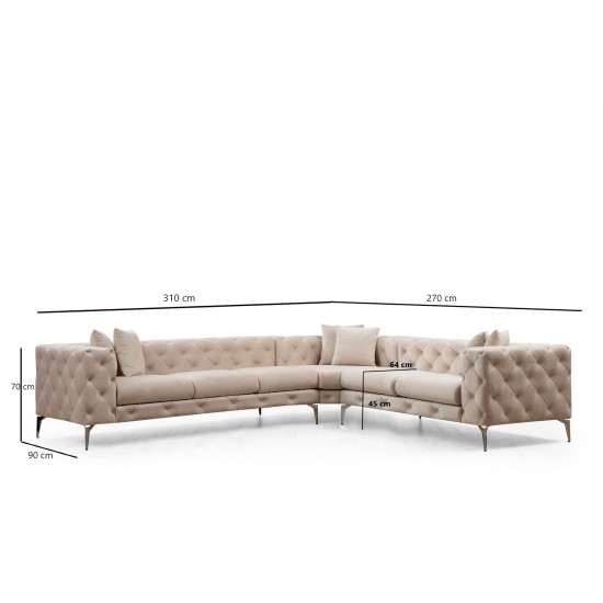 Corner Sofa Como Right - Ecru Ecru