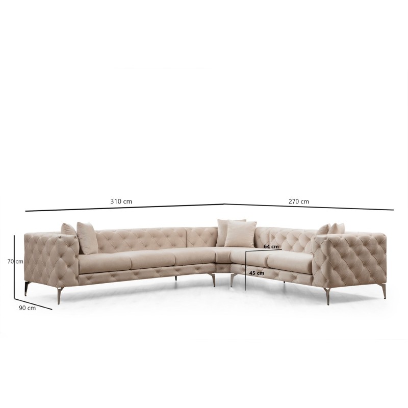 Corner Sofa Como Right - Ecru Ecru