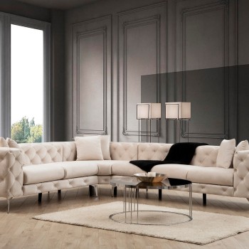 Γωνιακός Καναπές Como Αριστερή Γωνία - Χρώμα Εκρού - 310x270x70εκ