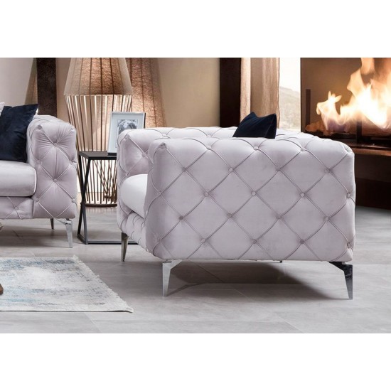Wing Chair Como - Light Grey Light Grey Wing Chair Como - Light Grey Light Grey
