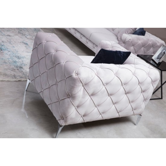 Wing Chair Como - Light Grey Light Grey Wing Chair Como - Light Grey Light Grey