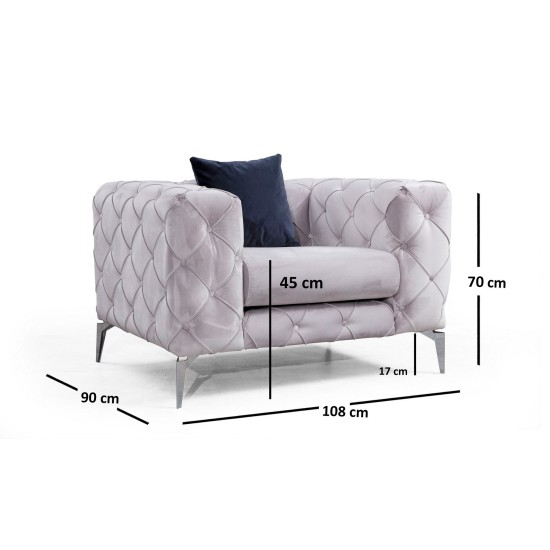 Wing Chair Como - Light Grey Light Grey Wing Chair Como - Light Grey Light Grey
