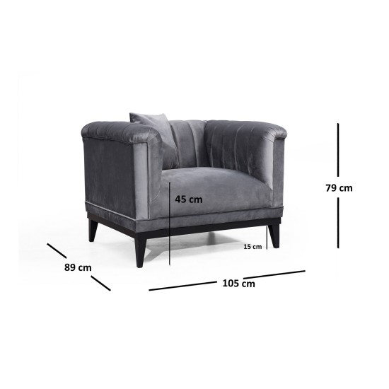 Wing Chair Trendy - Dark Grey Dark Grey Wing Chair Trendy - Dark Grey Dark Grey