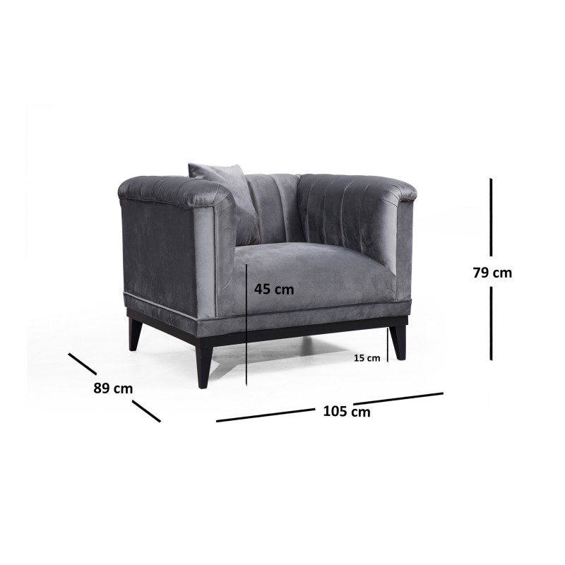 Wing Chair Trendy - Dark Grey Dark Grey