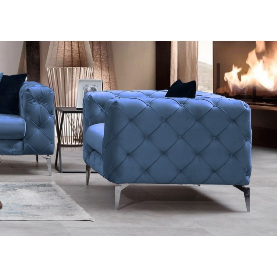 Wing Chair Como - Blue Blue Wing Chair Como - Blue Blue