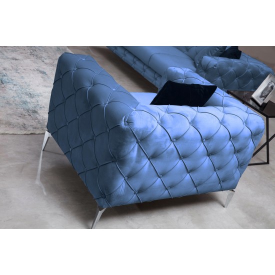 Wing Chair Como - Blue Blue Wing Chair Como - Blue Blue