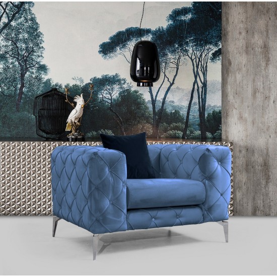 Wing Chair Como - Blue Blue Wing Chair Como - Blue Blue