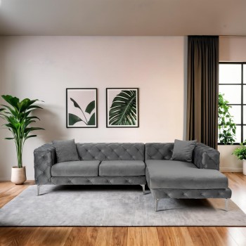 Corner Sofa Como Eco Right - Anthracite Anthracite