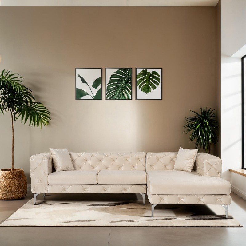 Corner Sofa Como Eco Right - Beige Beige