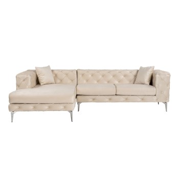 Corner Sofa Como Eco Left - Beige Beige
