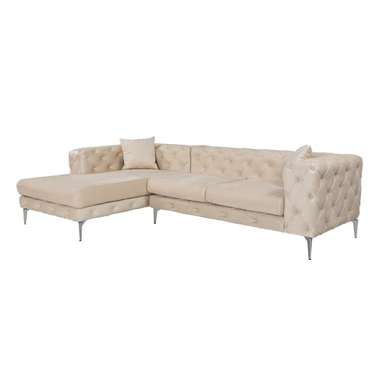 Corner Sofa Como Eco Left - Beige Beige