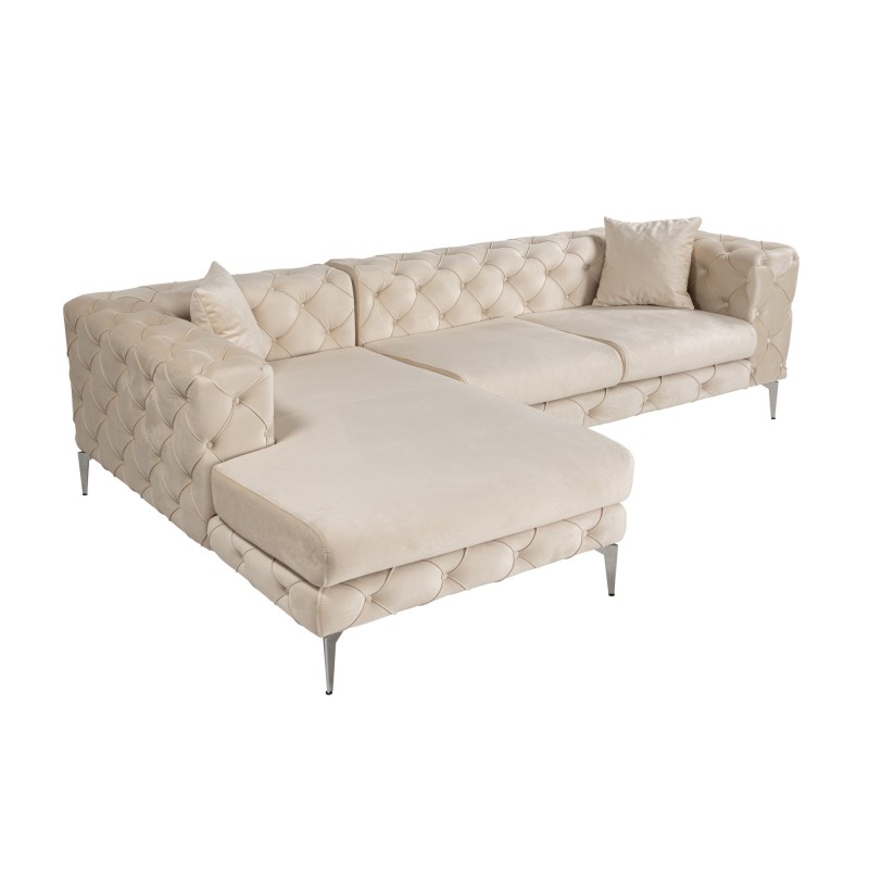 Corner Sofa Como Eco Left - Beige Beige