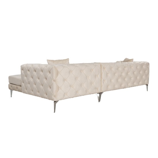 Corner Sofa Como Eco Left - Beige Beige
