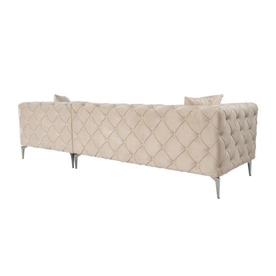 Corner Sofa Como Eco Left - Beige Beige