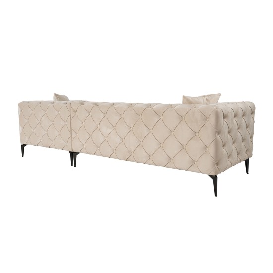Corner Sofa Como Eco Right - Beige, Black Beige
Black