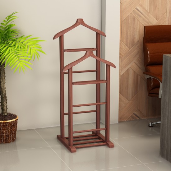 Valet Stand Beta Double - Walnut Walnut Valet Stand Beta Double - Walnut Walnut
