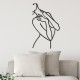 Wallxpert Decorative Metal Wall Accessory Woman Lines Black