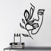 Wallxpert Decorative Metal Wall Accessory Woman Face Behind The Branch Black