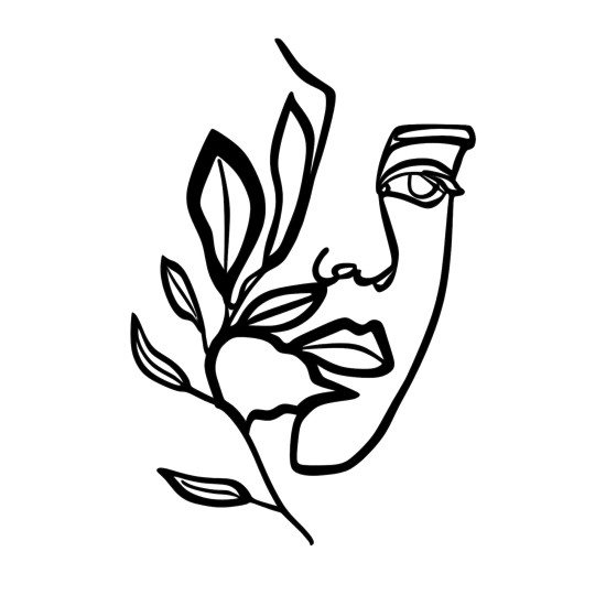 Wallxpert Decorative Metal Wall Accessory Woman Face Behind The Branch Black