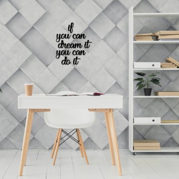 Decorative Wooden Wall Accessory If You Can Dream It You Can Do It Black