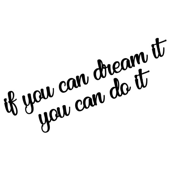 Wallxpert Decorative Wooden Wall Accessory If You Can Dream It You Can Do It Black