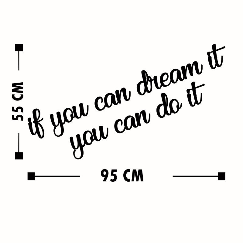 Wallxpert Decorative Wooden Wall Accessory If You Can Dream It You Can Do It Black
