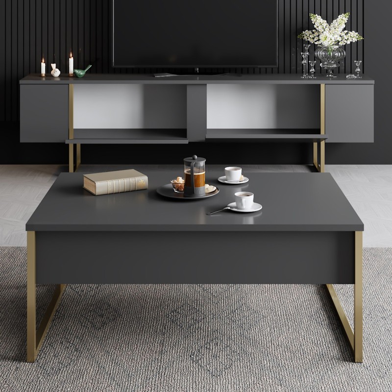 Hanah Home TV Stand Luxe - Anthracite, Gold Anthracite
Gold