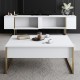 Έπιπλο Τηλεόρασης LUXE - Χρώμα Λευκό Χρυσό -180x50x30εκ