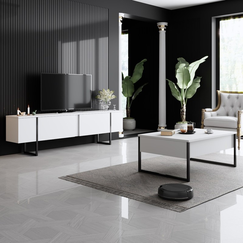 TV Stand Luxe - White, Black White
Black