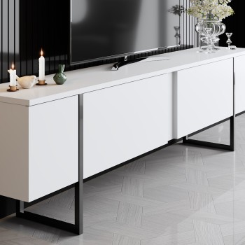 TV Stand Luxe - White, Black White
Black