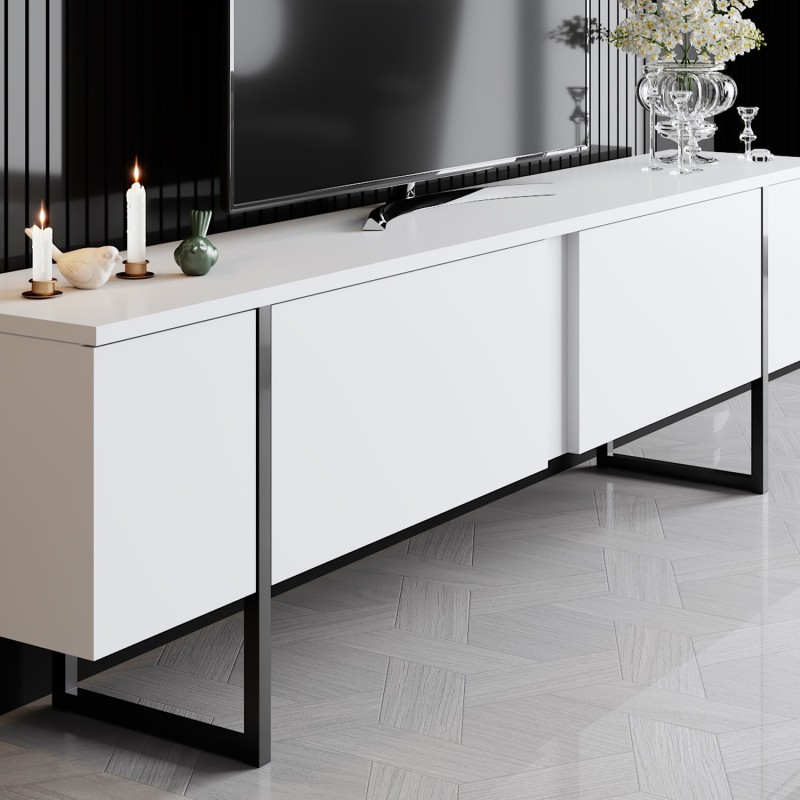 TV Stand Luxe - White, Black White
Black