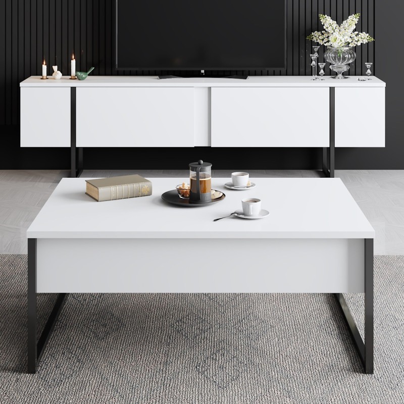 TV Stand Luxe - White, Black White
Black