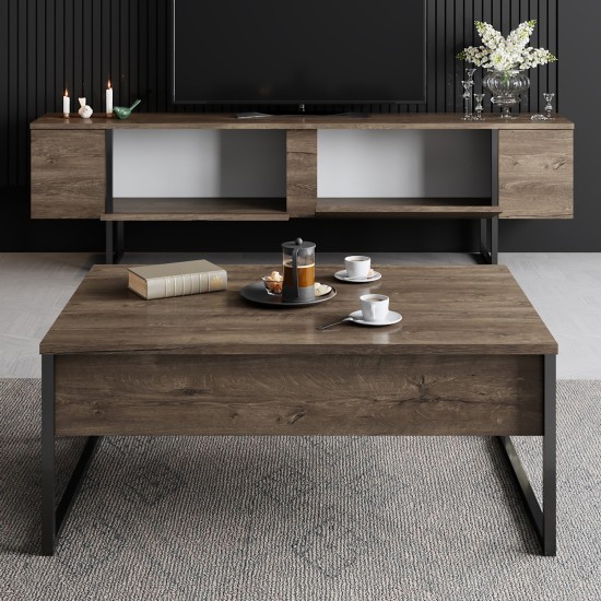 Έπιπλο Τηλεόρασης - Luxe - Χρώμα Καρυδί Μαύρο - 180x30x50εκ Έπιπλο Τηλεόρασης - Luxe - Χρώμα Καρυδί Μαύρο - 180x30x50εκ