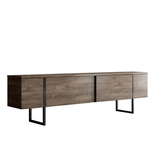 Έπιπλο Τηλεόρασης - Luxe - Χρώμα Καρυδί Μαύρο - 180x30x50εκ Έπιπλο Τηλεόρασης - Luxe - Χρώμα Καρυδί Μαύρο - 180x30x50εκ