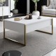 Τραπέζι Σαλονιού Luxe - Χρώμα Λευκό Χρυσό - 90x60x40εκ
