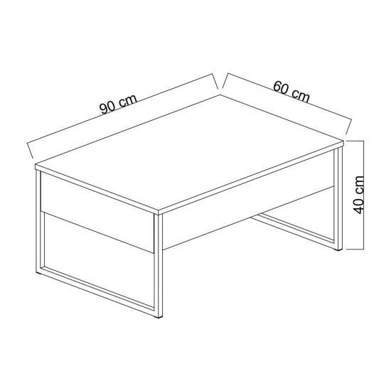 Τραπέζι Σαλονιού Luxe - Χρώμα Λευκό Χρυσό - 90x60x40εκ