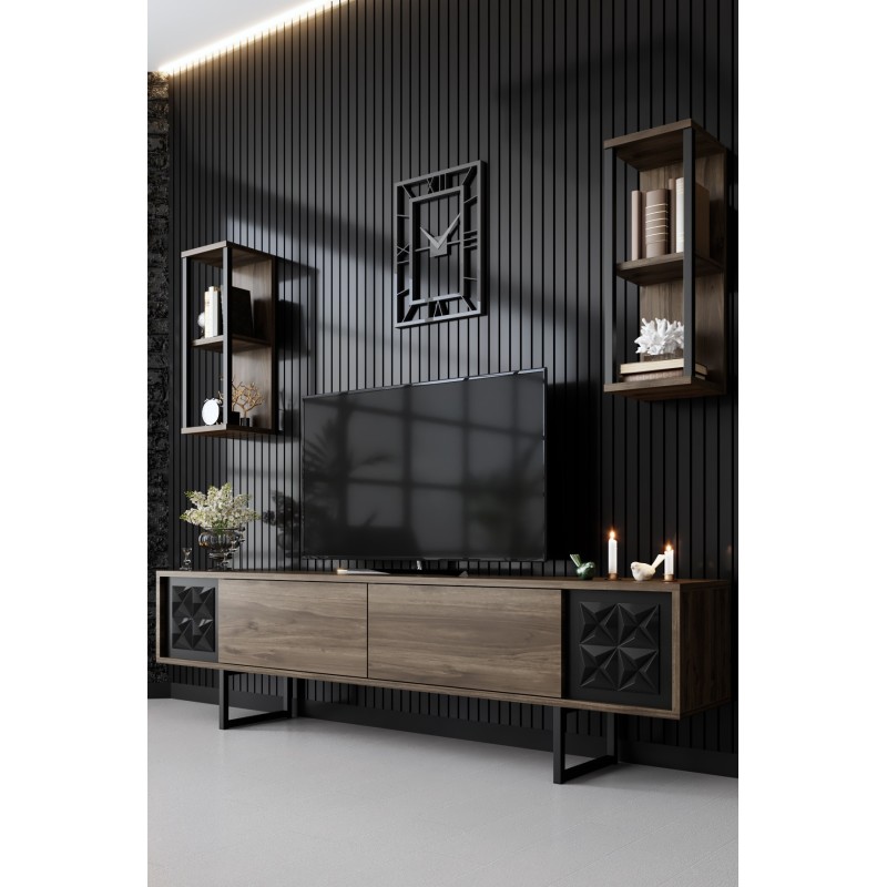 TV Unit Black Line - Walnut, Black Walnut
Black