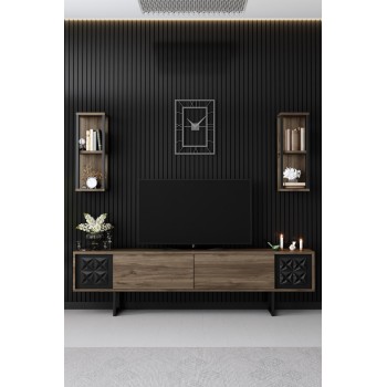 TV Unit Black Line - Walnut, Black Walnut
Black