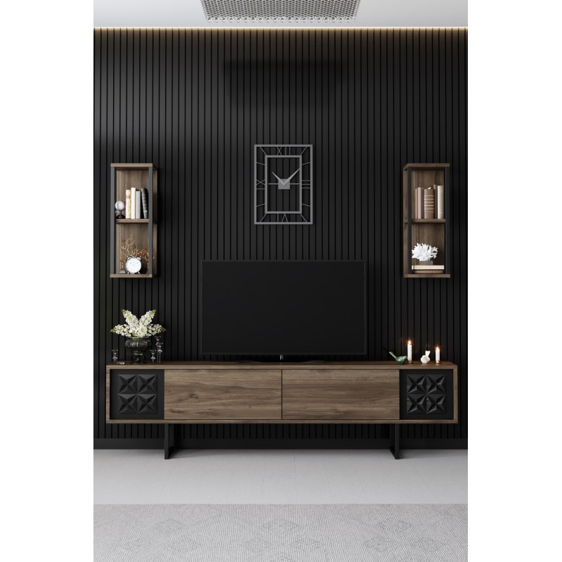 TV Unit Black Line - Walnut, Black Walnut
Black