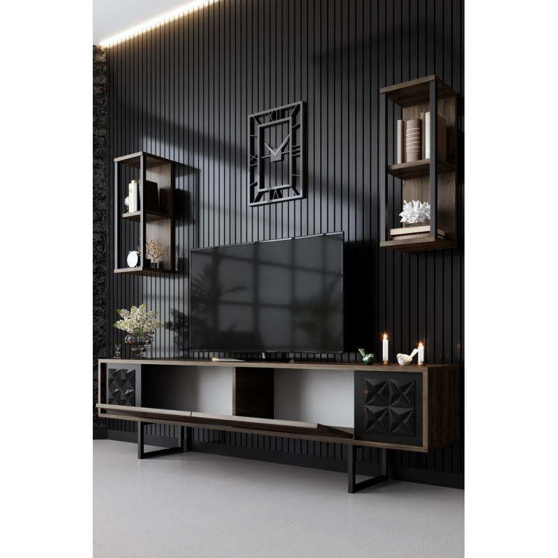 TV Unit Black Line - Walnut, Black Walnut
Black