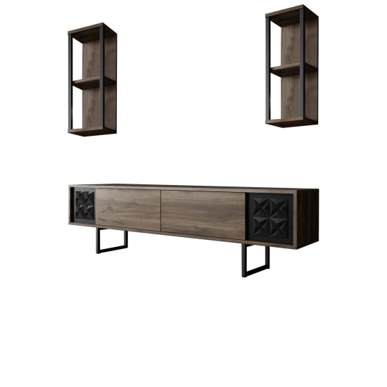 TV Unit Black Line - Walnut, Black Walnut
Black