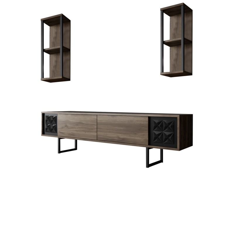 TV Unit Black Line - Walnut, Black Walnut
Black