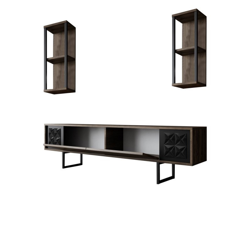 TV Unit Black Line - Walnut, Black Walnut
Black
